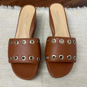 Marion Parke Triple Insole Brown Leather Sandals Size EU 40 US 10 Luxury Classic